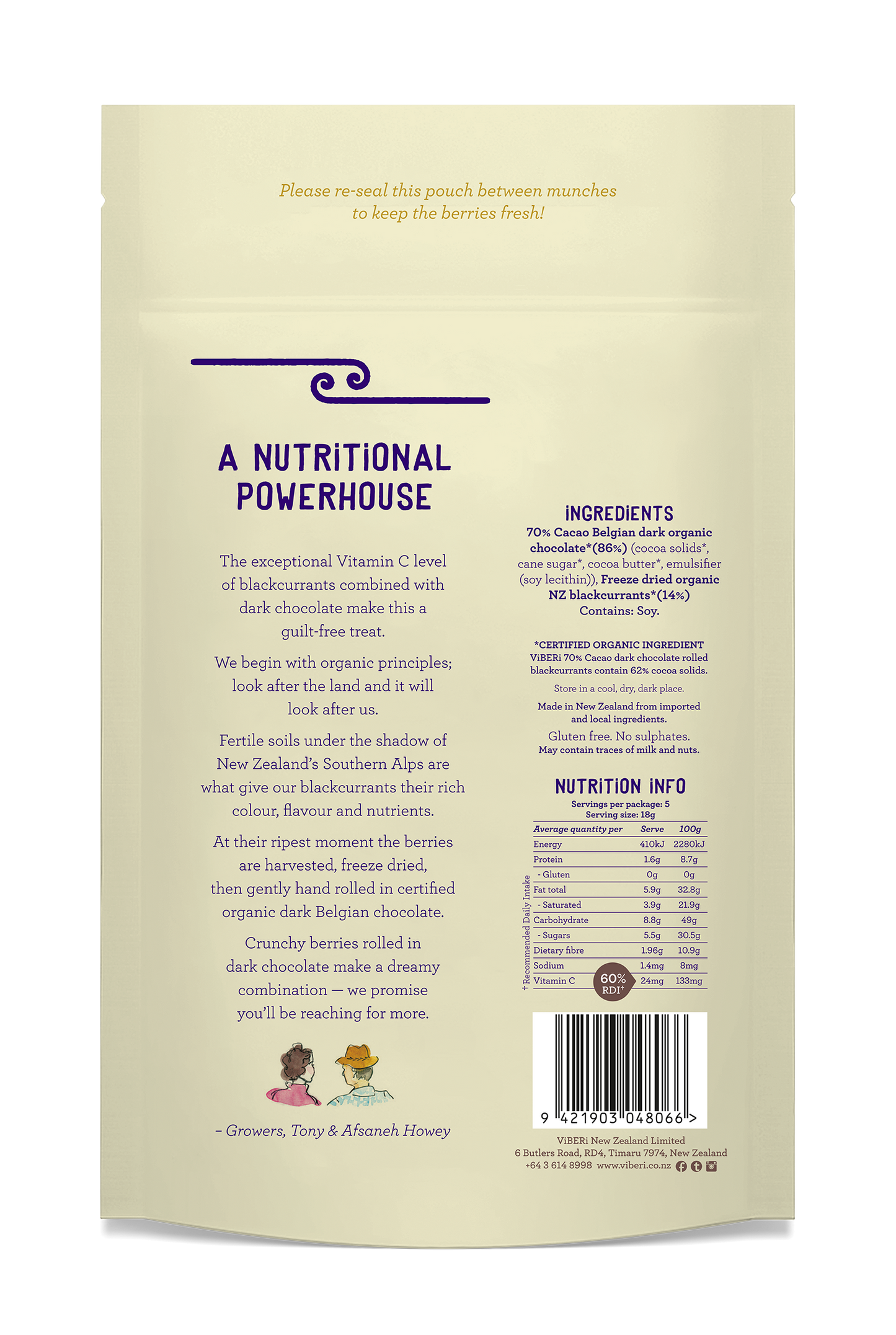 CACAO 70% Organic Dark Chocolate Rolled Blackcurrants 90gm