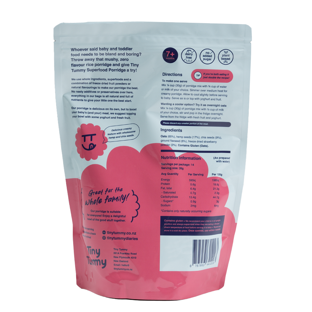 DIY Superfood Porridge Mix | Strawberry