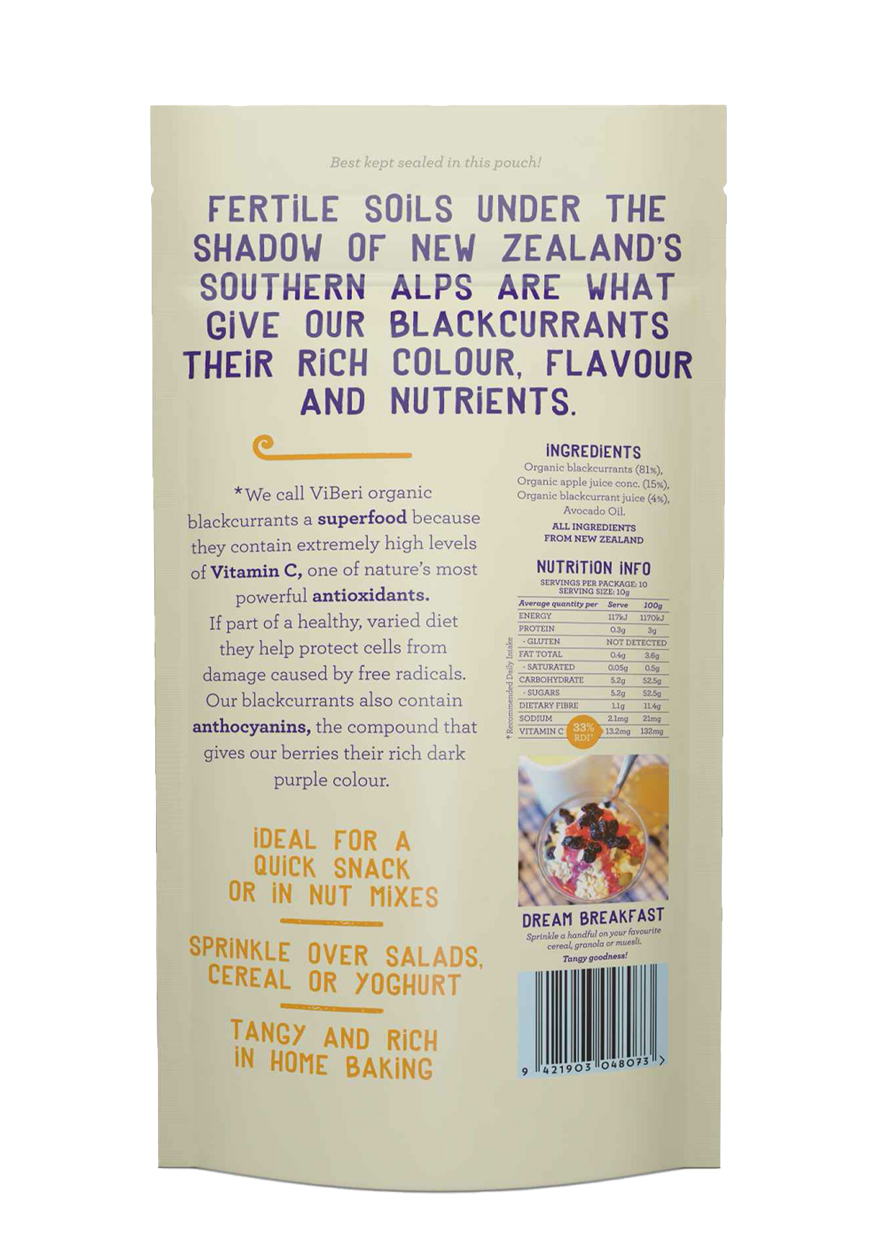 Soft Dried Organic Blackcurrants 100g